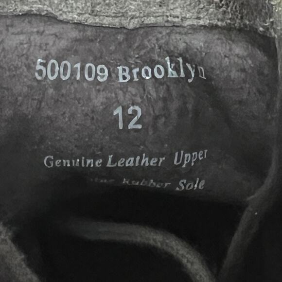 ASTON GREY Brooklyn Gray Leather Combat Boots size 12 - Picture 13 of 15